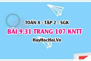 Bài 9.31 trang 107 Toán 8 Tập 2 Kết nối tri thức